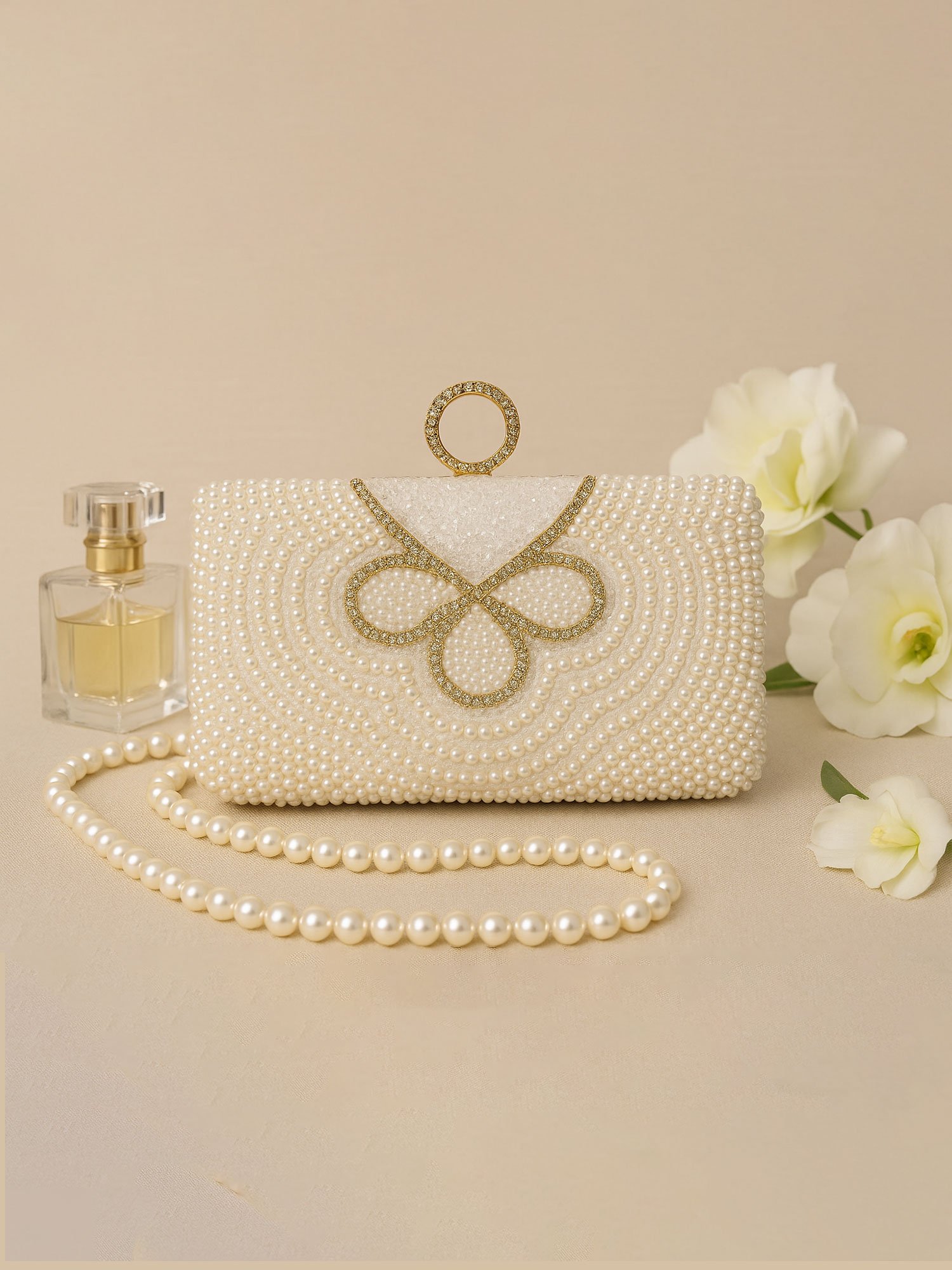 Pearl Radiance Crystal Clutch