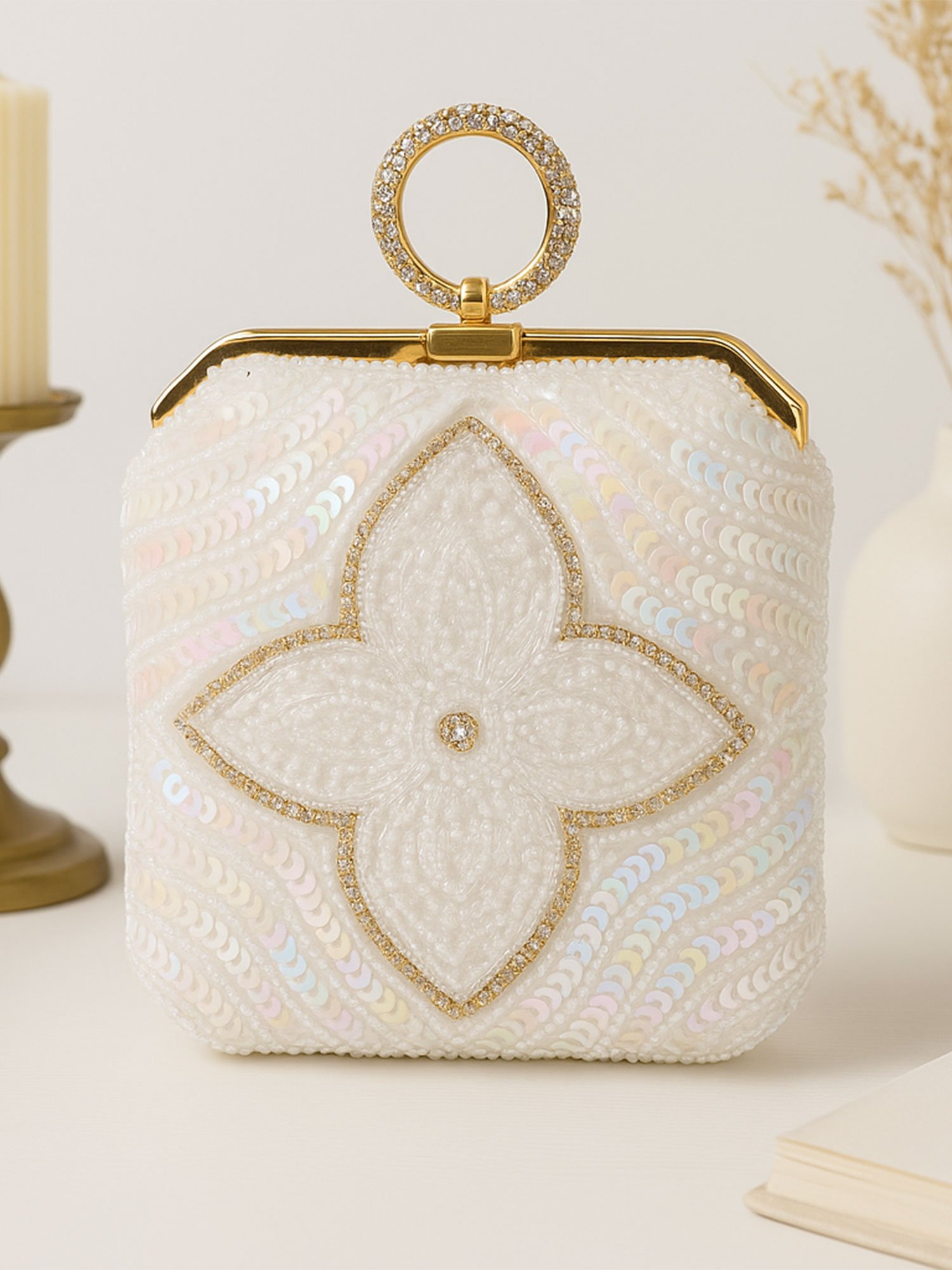 Ivory Bloom Luxe Bridal Clutch